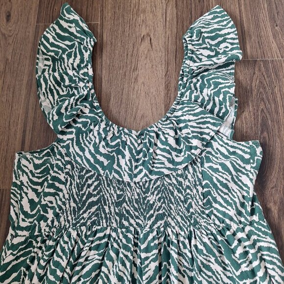 💙 Ava & Viv Linen Blend Flowy Smocked Back Pockets Size 1X Tropical Fit and Fla - Picture 8 of 9